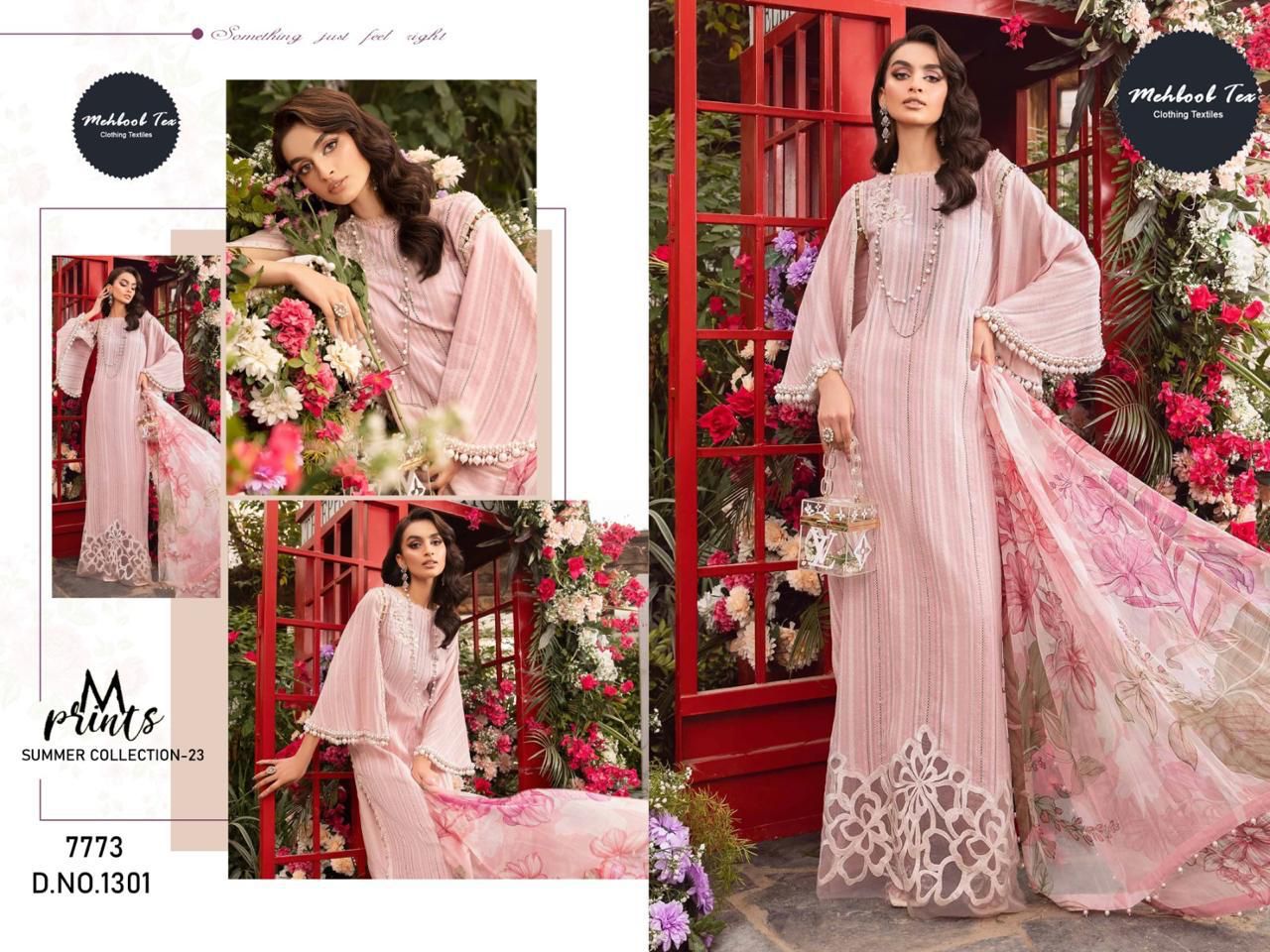 M print Spring Summer 22 By Mehboob 1301 And 1302 Pure Cotton Pakistani Suit Exporters in India